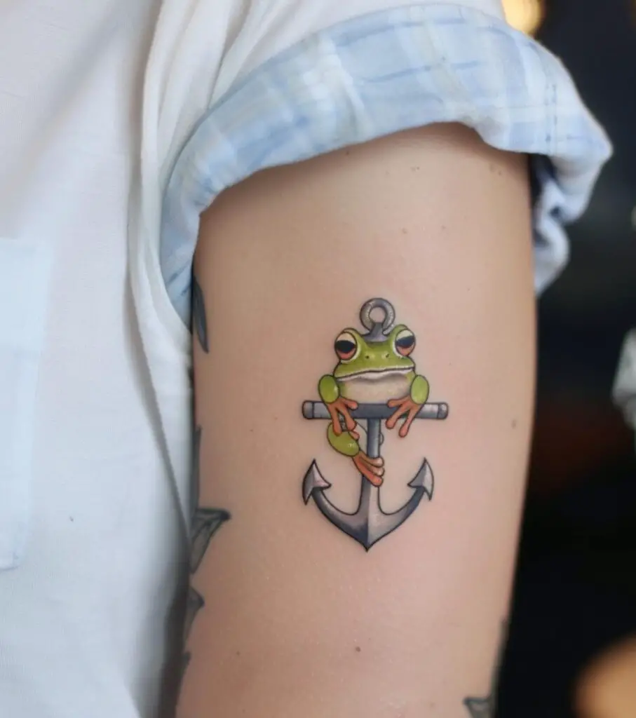 Frog and Anchor Tattoo