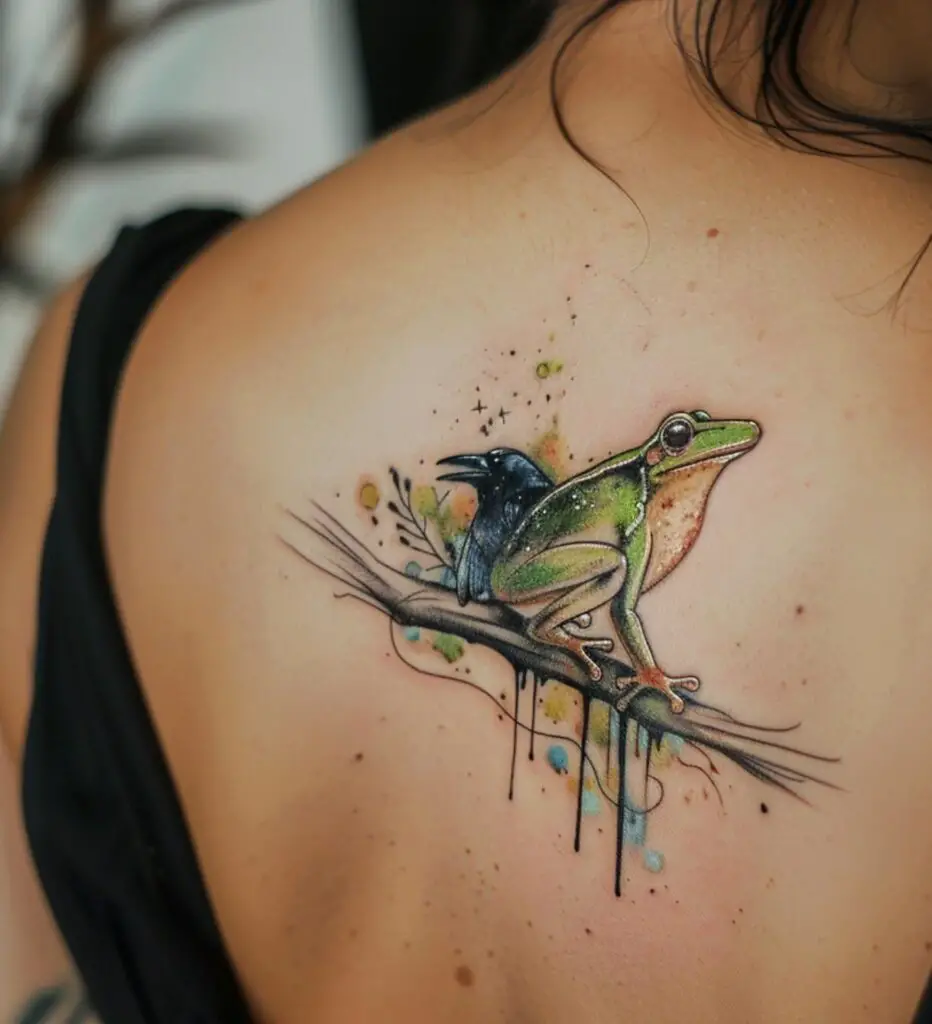 Frog and Raven Tattoo