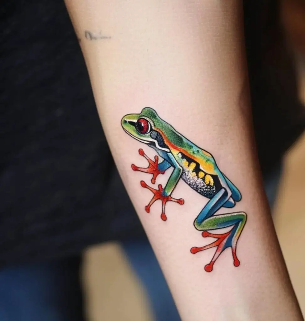Realistic Frog Tattoo