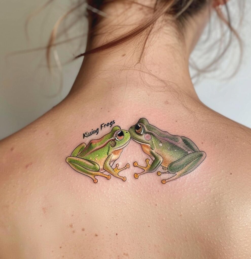 kissing frogs tattoo